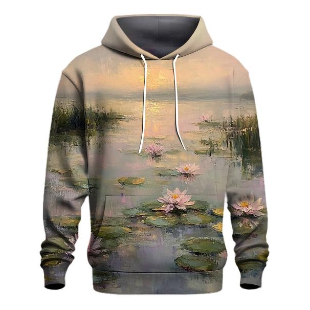 Monet Inspired Water Lilies At Dawn hoodies fashion