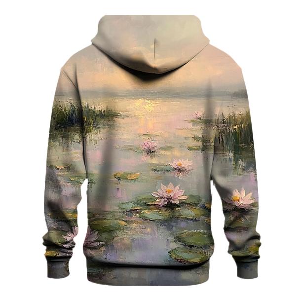 Monet Inspired Water Lilies At Dawn hoodies fashion
