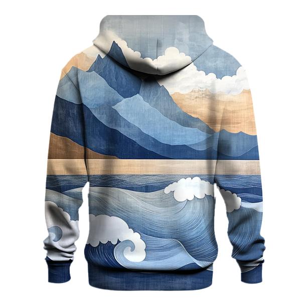 Hokusai Inspired Mountain Storm pullover hoodies