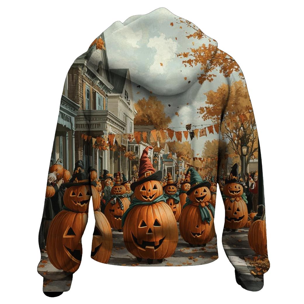 Pumpkin Parade On Main Spooky zip-up hoodies