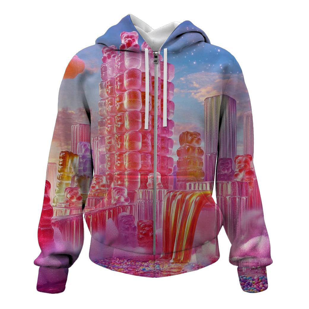 Rainbow Gummy Skyline designer hoodies