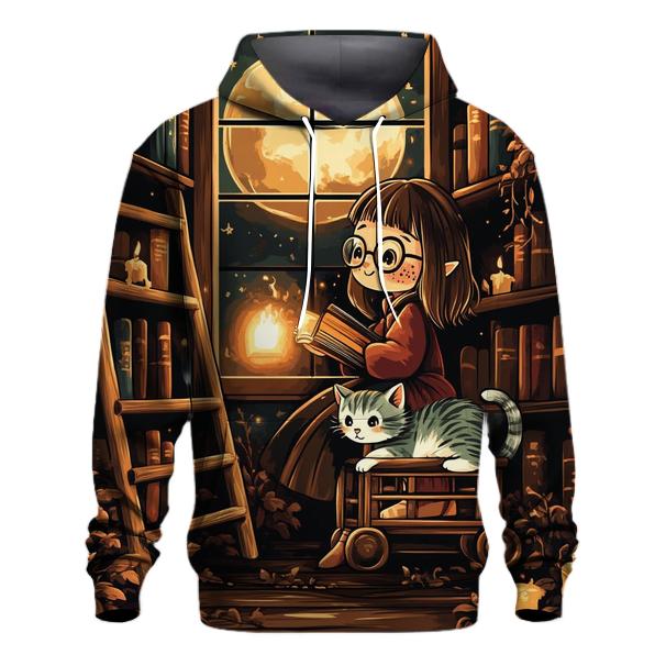 Witchs Library Haunted graphic hoodies