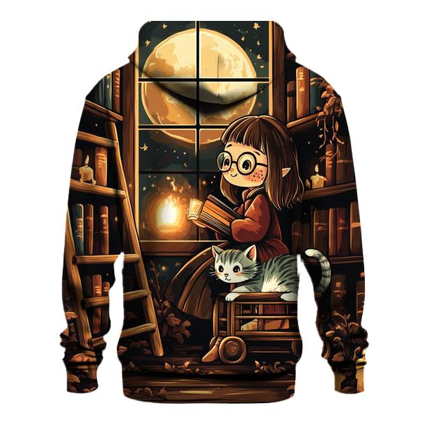 Witchs Library Haunted graphic hoodies