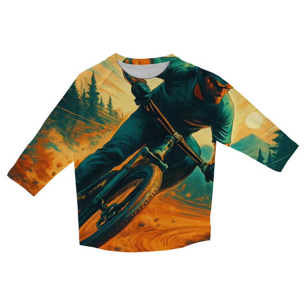 Mountain Biking Trail Burst cotton quarter sleeve shirts