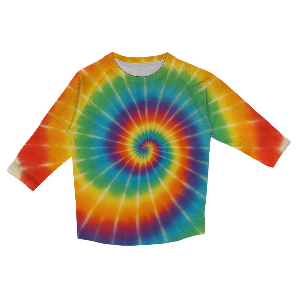 Spiral Rainbow Whorl casual three quarter sleeve shirts