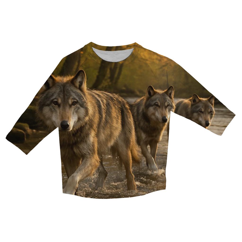 Forest Pack Crossing Stream casual three quarter sleeve shirts