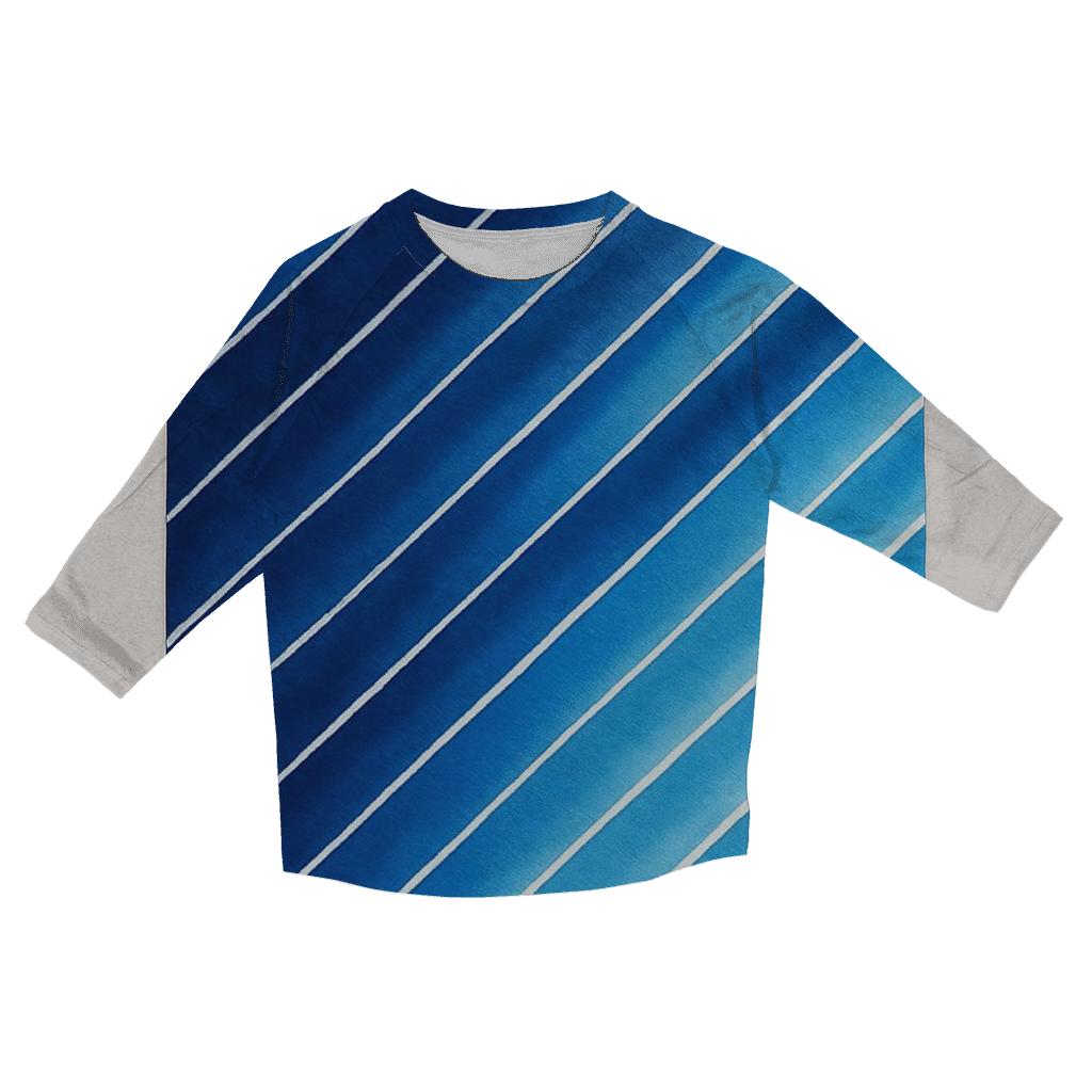 Indigo Arashi Diagonals cotton quarter sleeve shirts