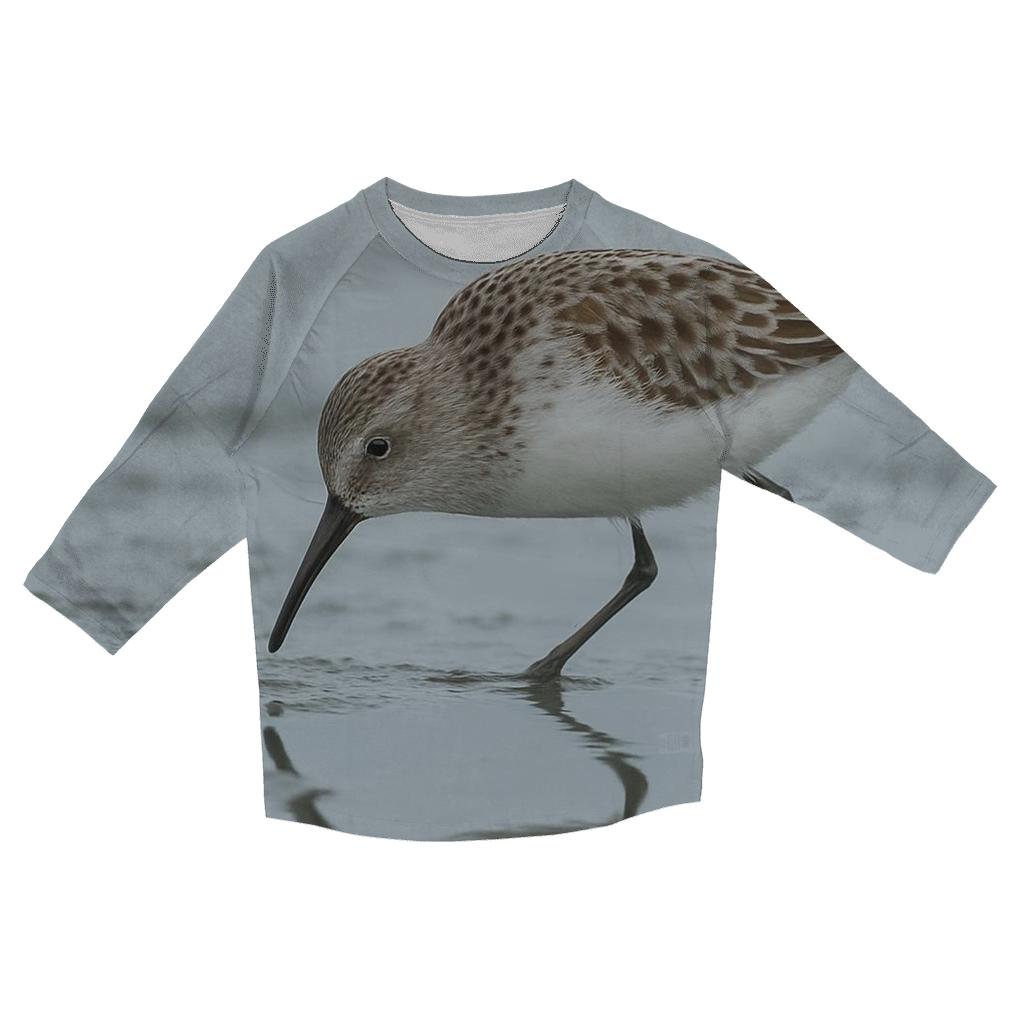 Tideflat Forage Western Sandpiper casual three quarter sleeve shirts