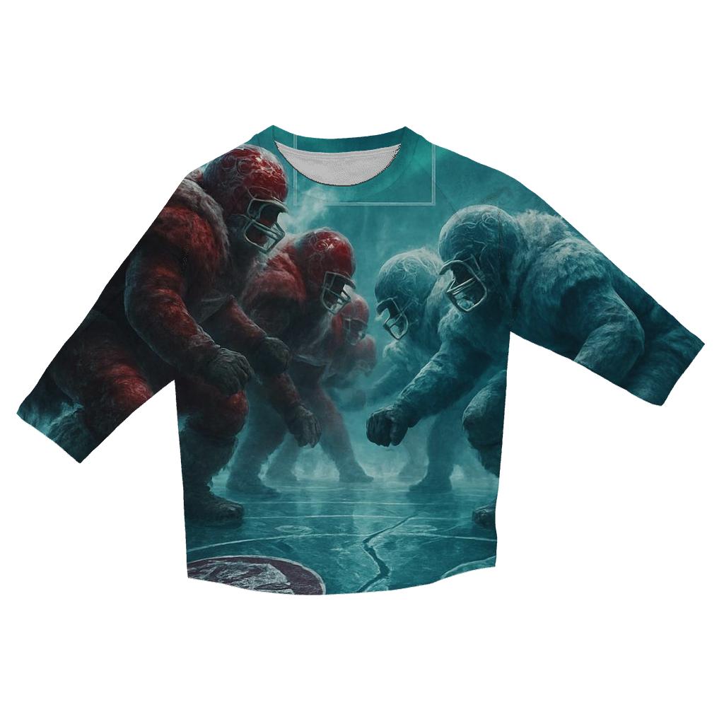 Frozen Rivalry Ice Bowl printed three quarter sleeve shirts