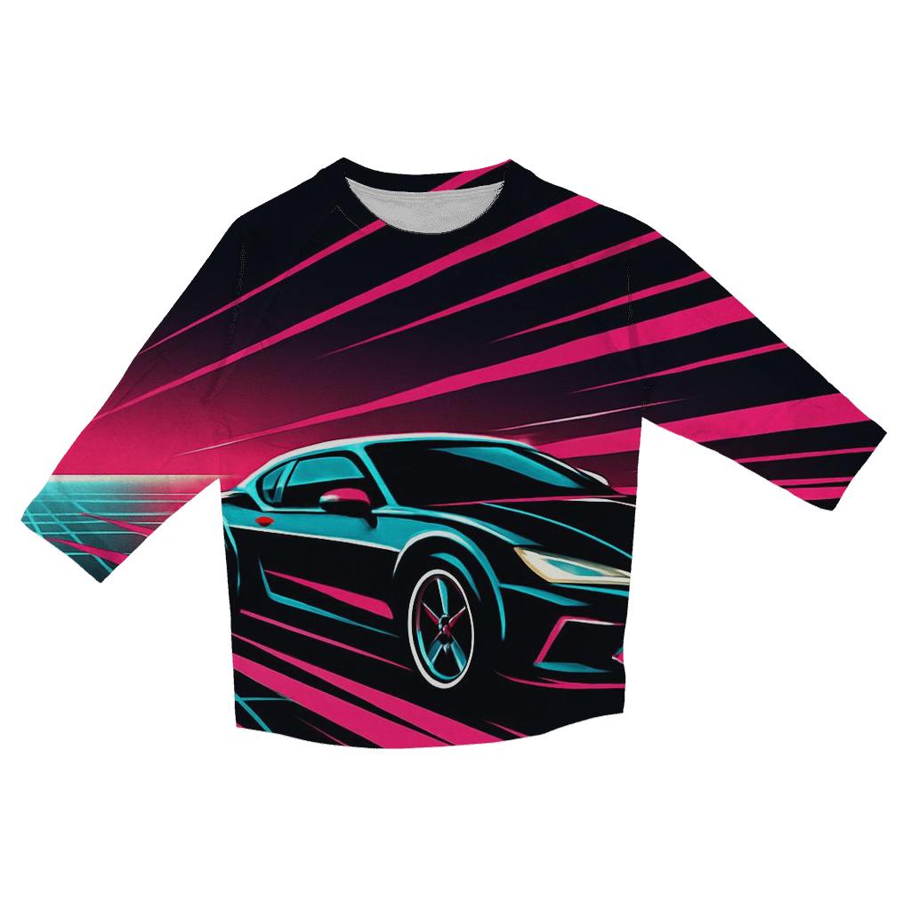 Neon Grid Racer personalized 3/4 sleeve tees
