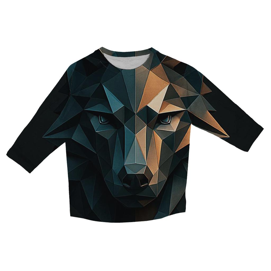 Abstract Geometric Wolf personalized 3/4 sleeve tees