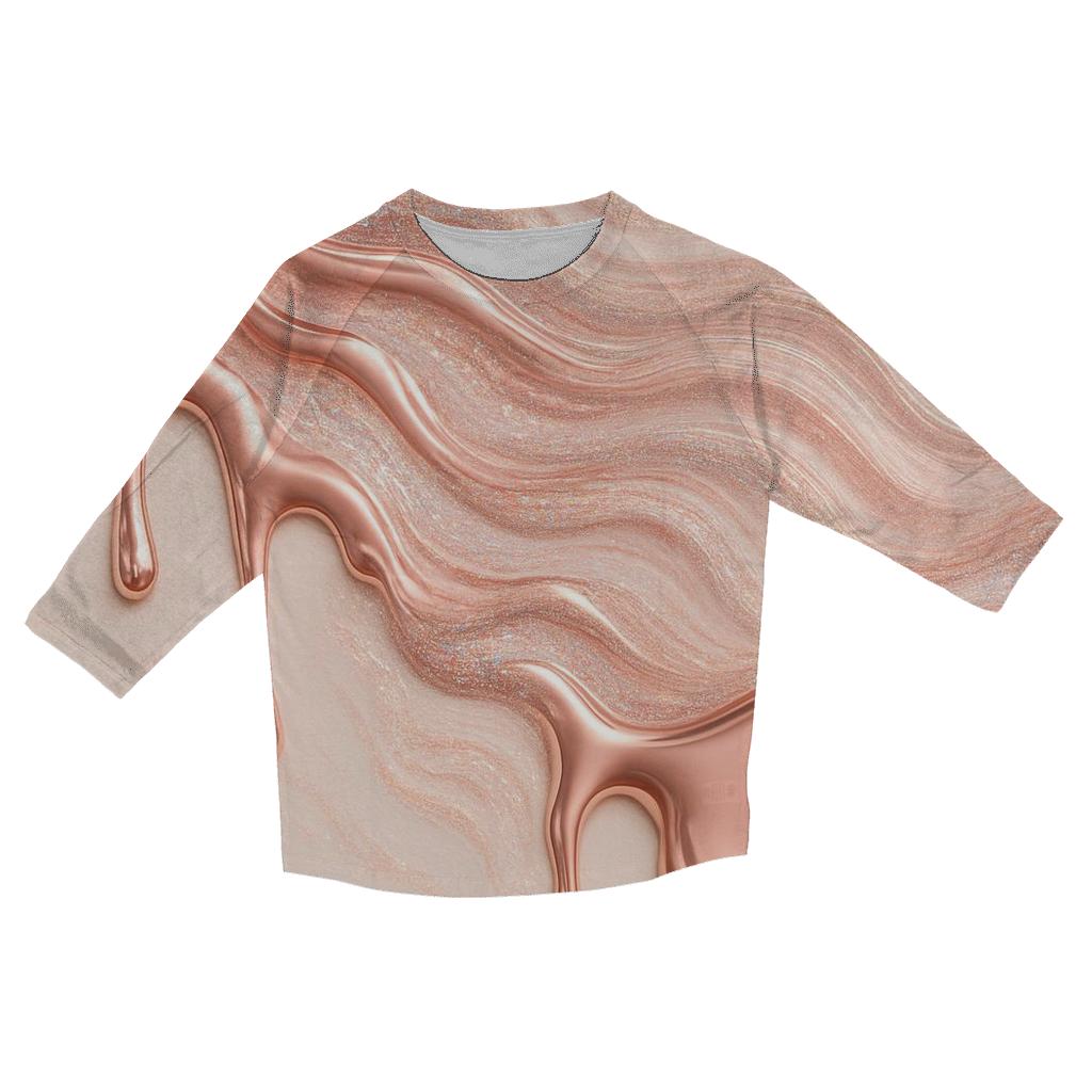 Rose Gold Tide casual three quarter sleeve shirts