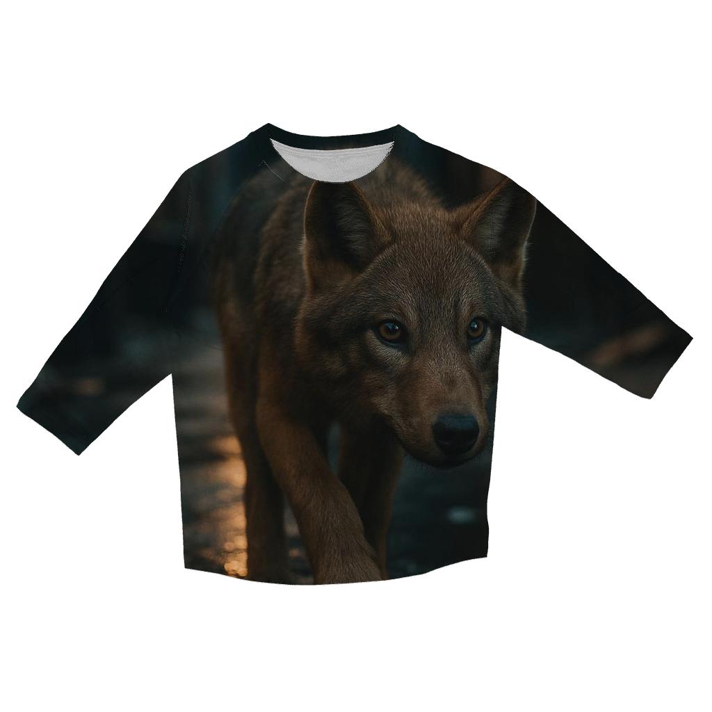 Urban Edge Wolf At Night casual three quarter sleeve shirts
