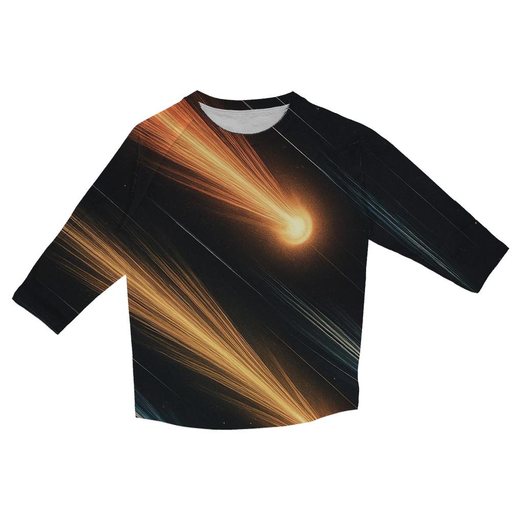 Comet Fan Overprint trendy 3/4 sleeve tops