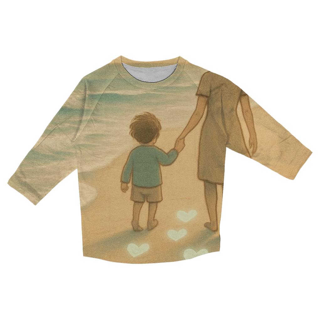 Footprints In The Heart casual three quarter sleeve shirts