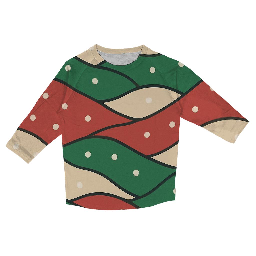 Diagonal Snowwave Bands fashion 3/4 sleeve shirts