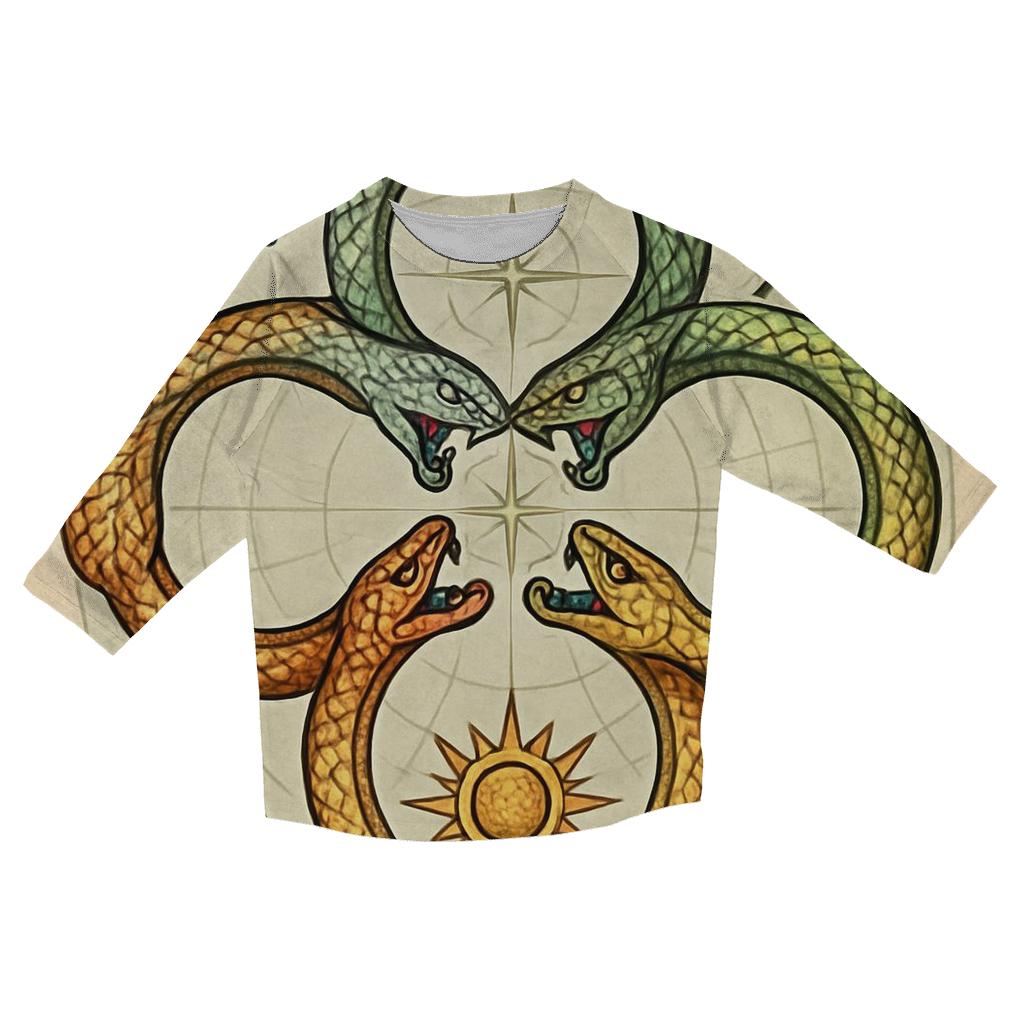 Clock Of Seasons Ouroboros designer 3/4 sleeve blouses