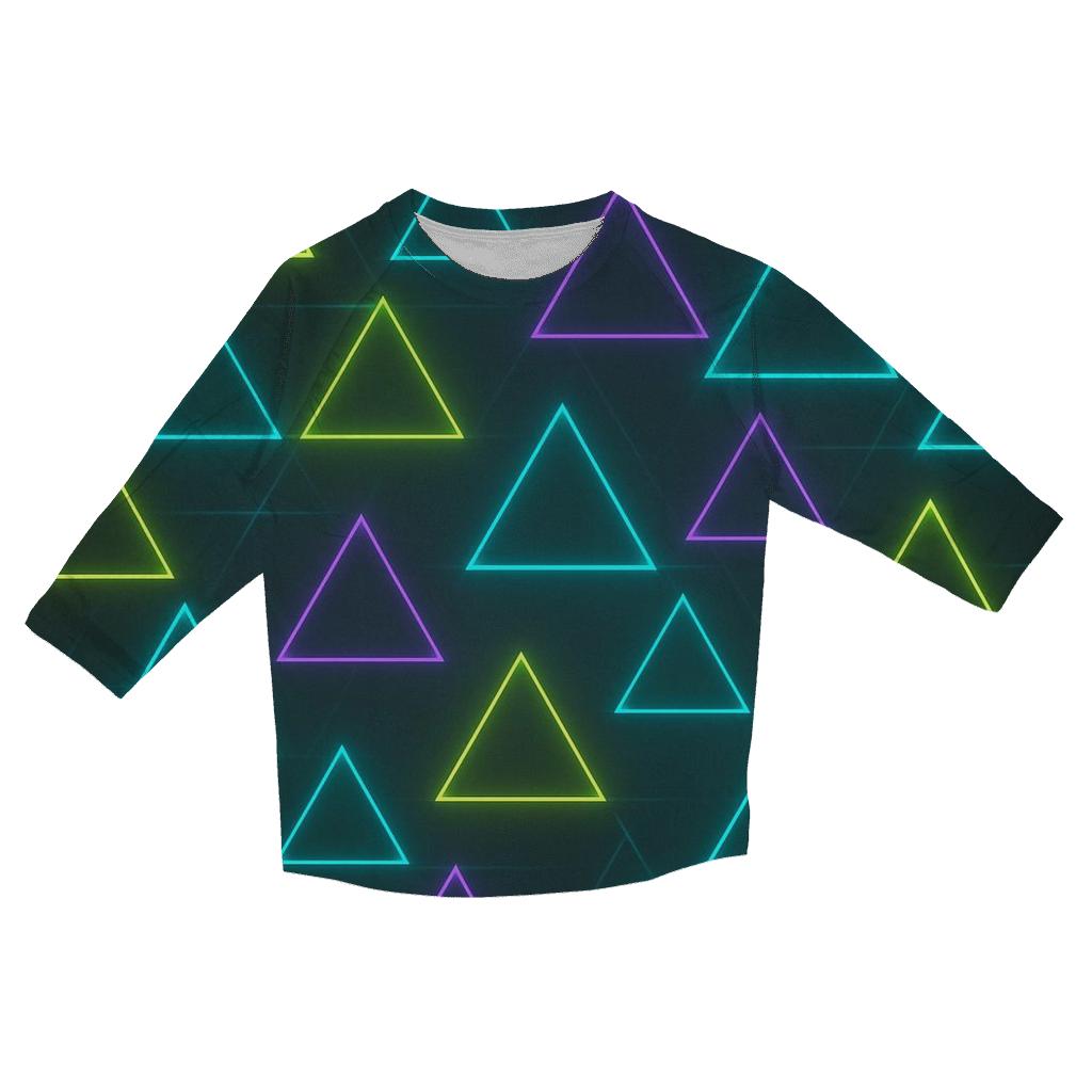Laser Triangle Rhythm cotton quarter sleeve shirts