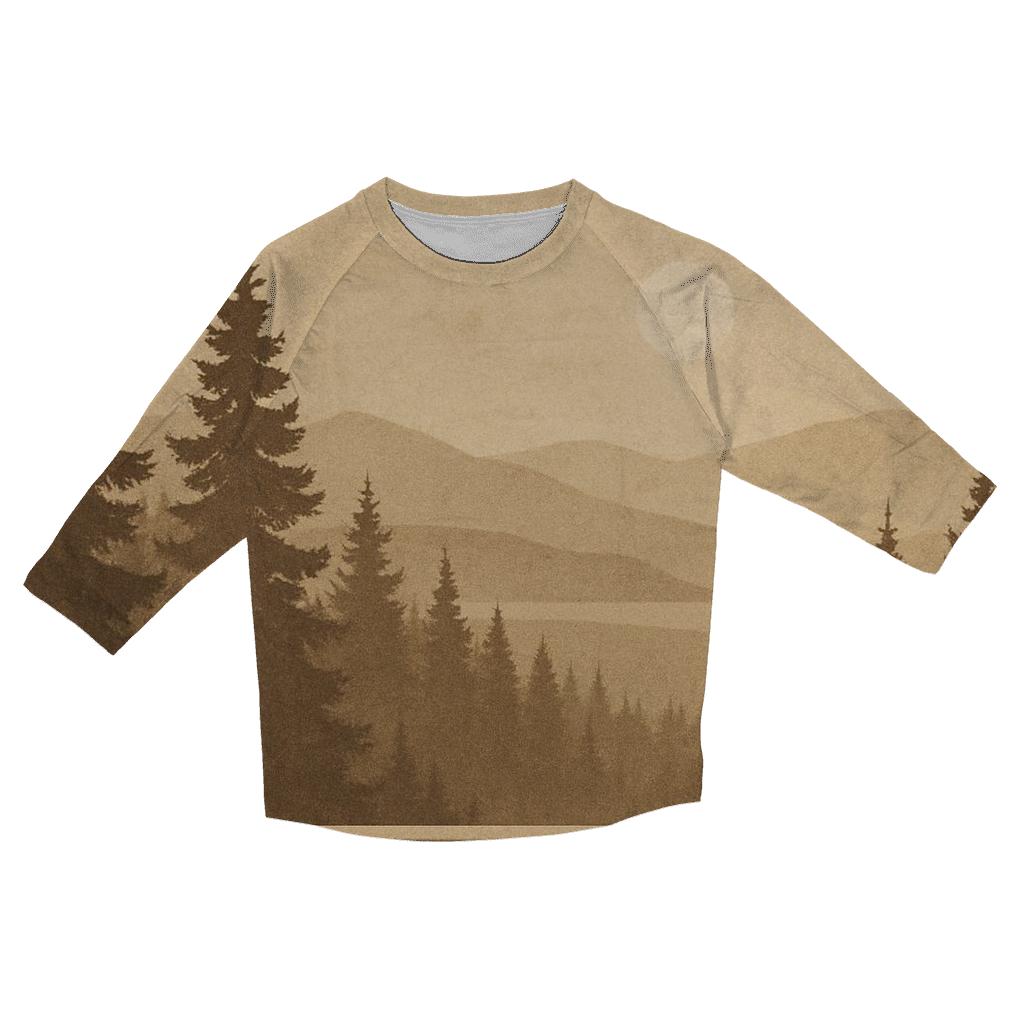 Sepia Forest Landscape personalized 3/4 sleeve tees