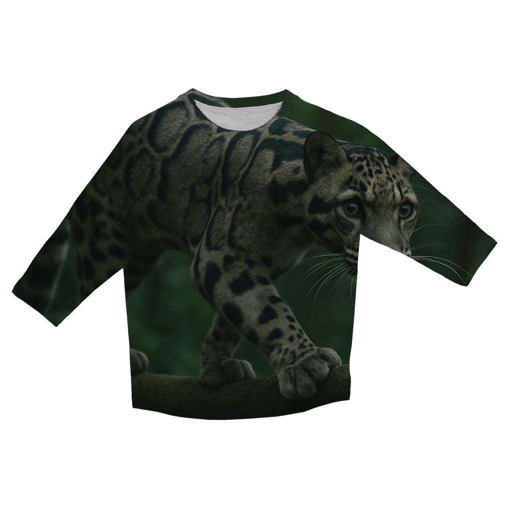 Understory Lantern Clouded Leopard designer 3/4 sleeve blouses