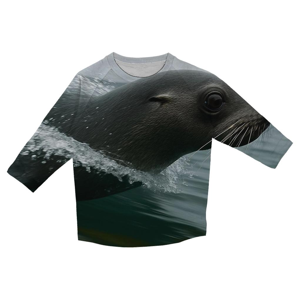 Kelp Window Northern Fur Seal cotton quarter sleeve shirts