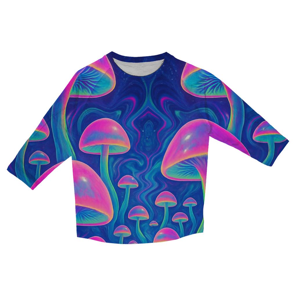 Psychedelic Mushroom Galaxy fashion 3/4 sleeve shirts