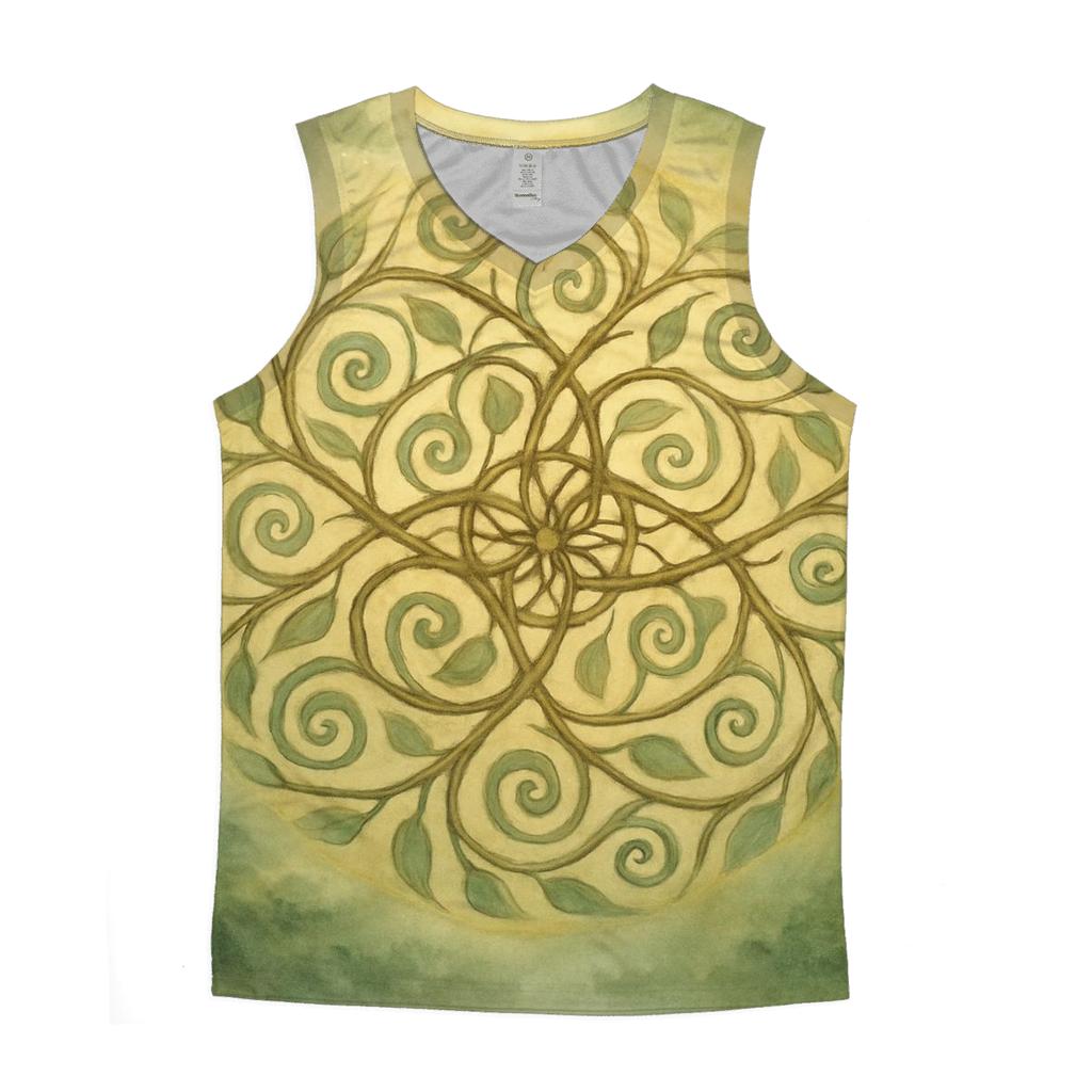 Luminous Mandala Grove graphic print tank tops