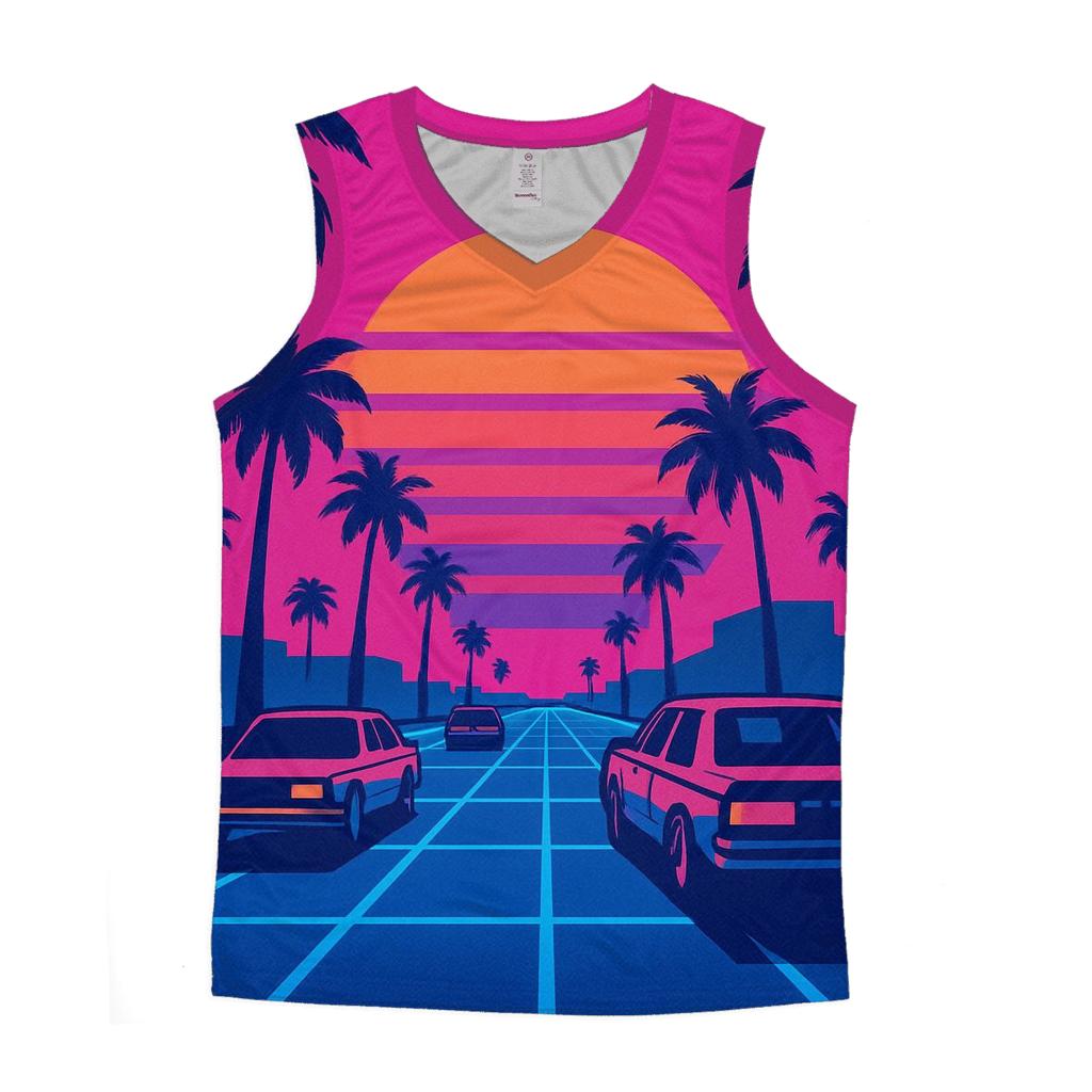 Neon Sunset Boulevard casual summer tank tops