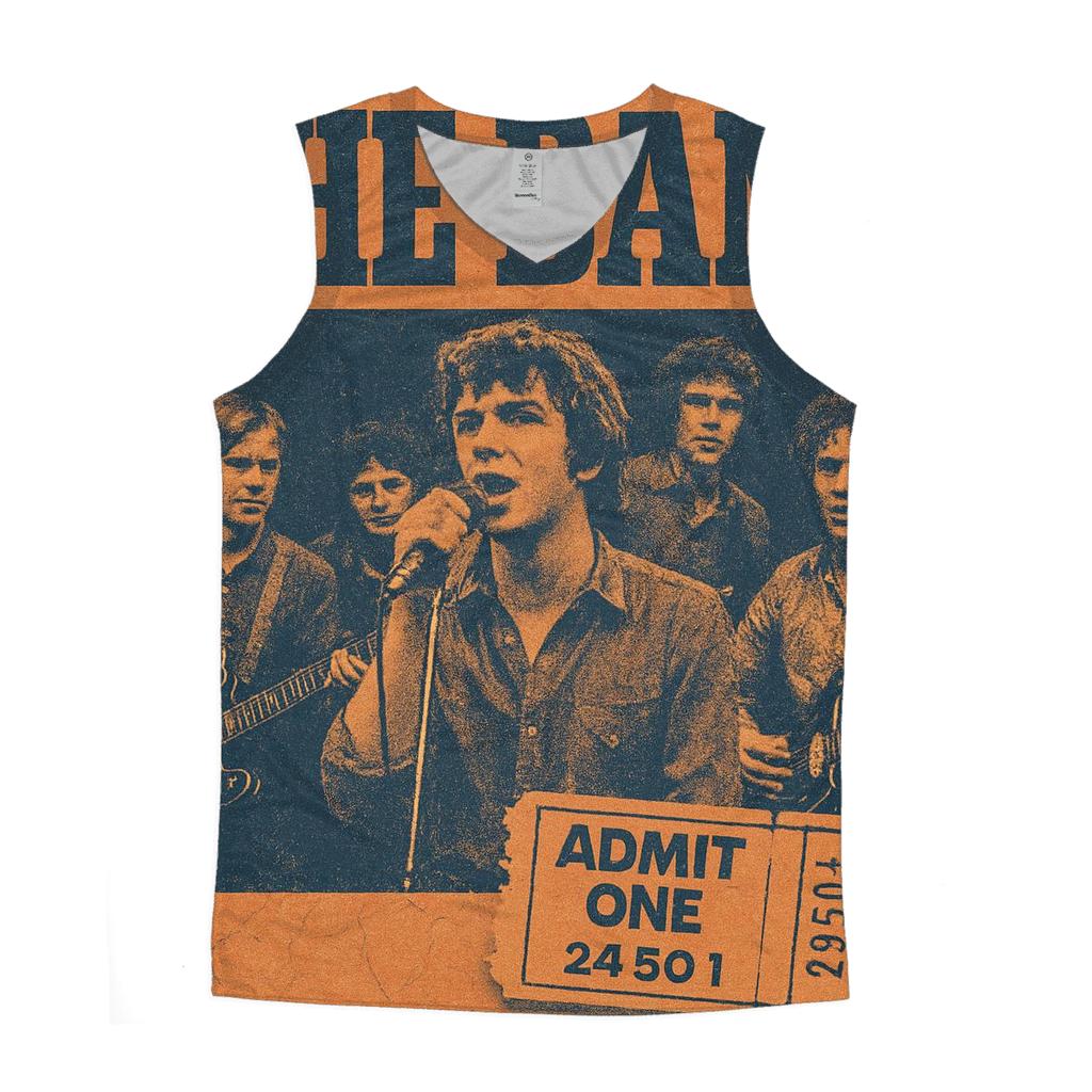 Distressed Concert Poster cotton sleeveless tops