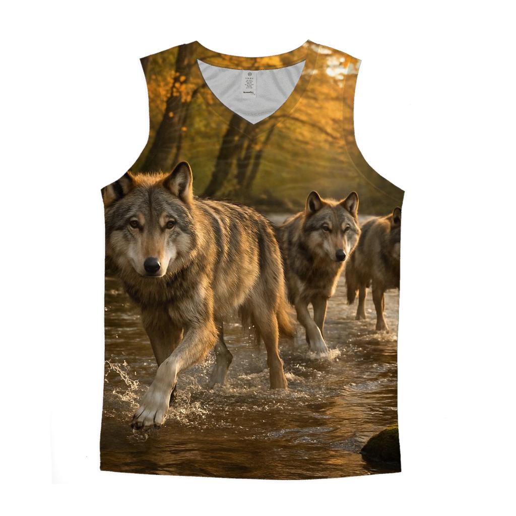 Forest Pack Crossing Stream graphic print tank tops