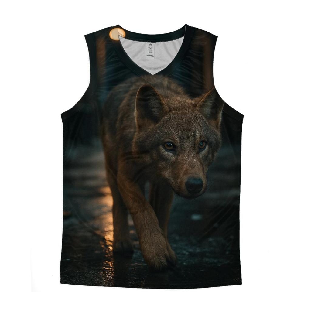 Urban Edge Wolf At Night sports performance tank tops