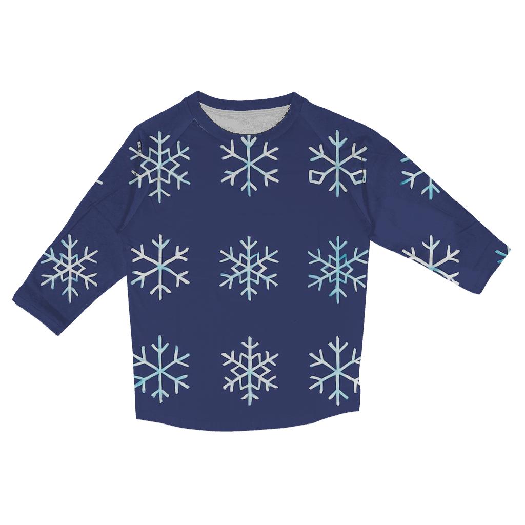 Minimalist Snowflake Grid fashion 3/4 sleeve shirts