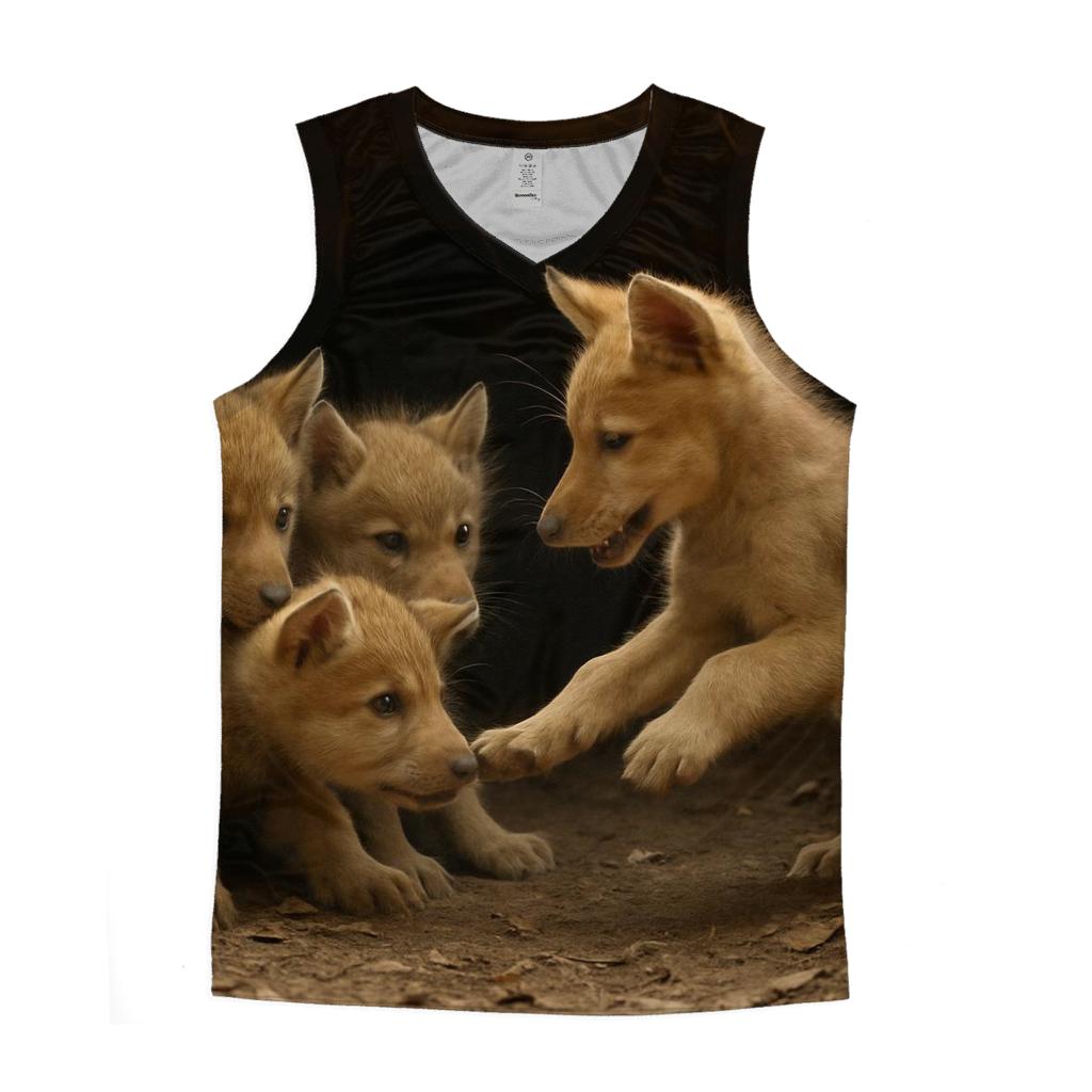 Wolf Pup Schooling Lesson custom tank tops