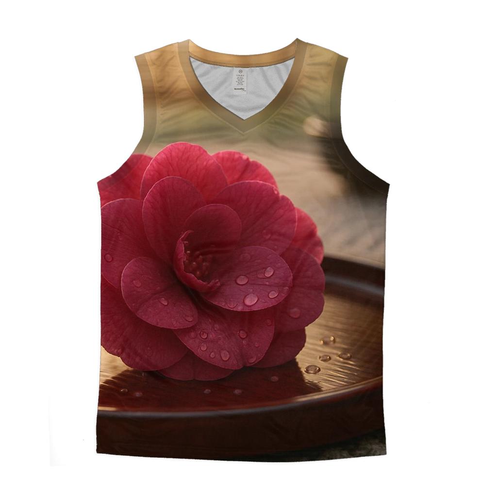 Camellia Petal Study In Tea Garden trendy fitted tank tops