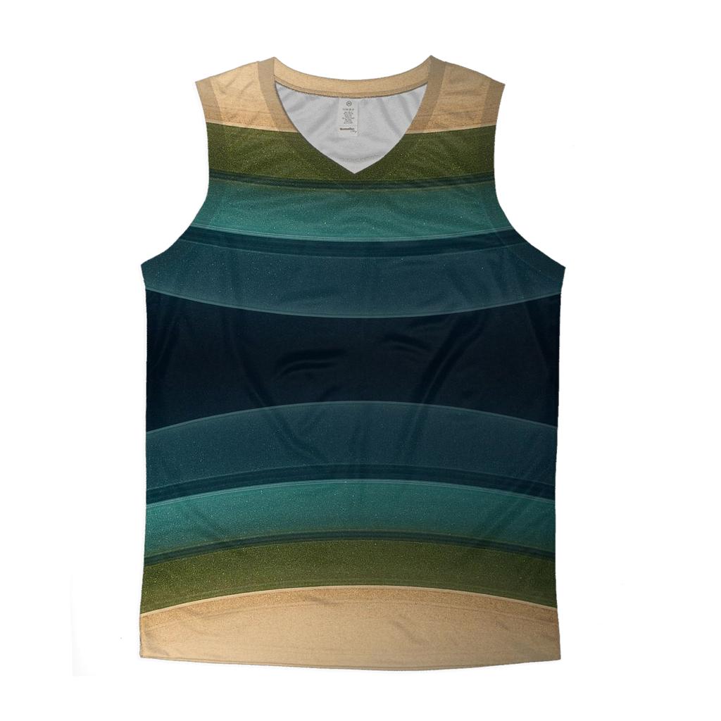 Ring-Plane Horizon graphic print tank tops