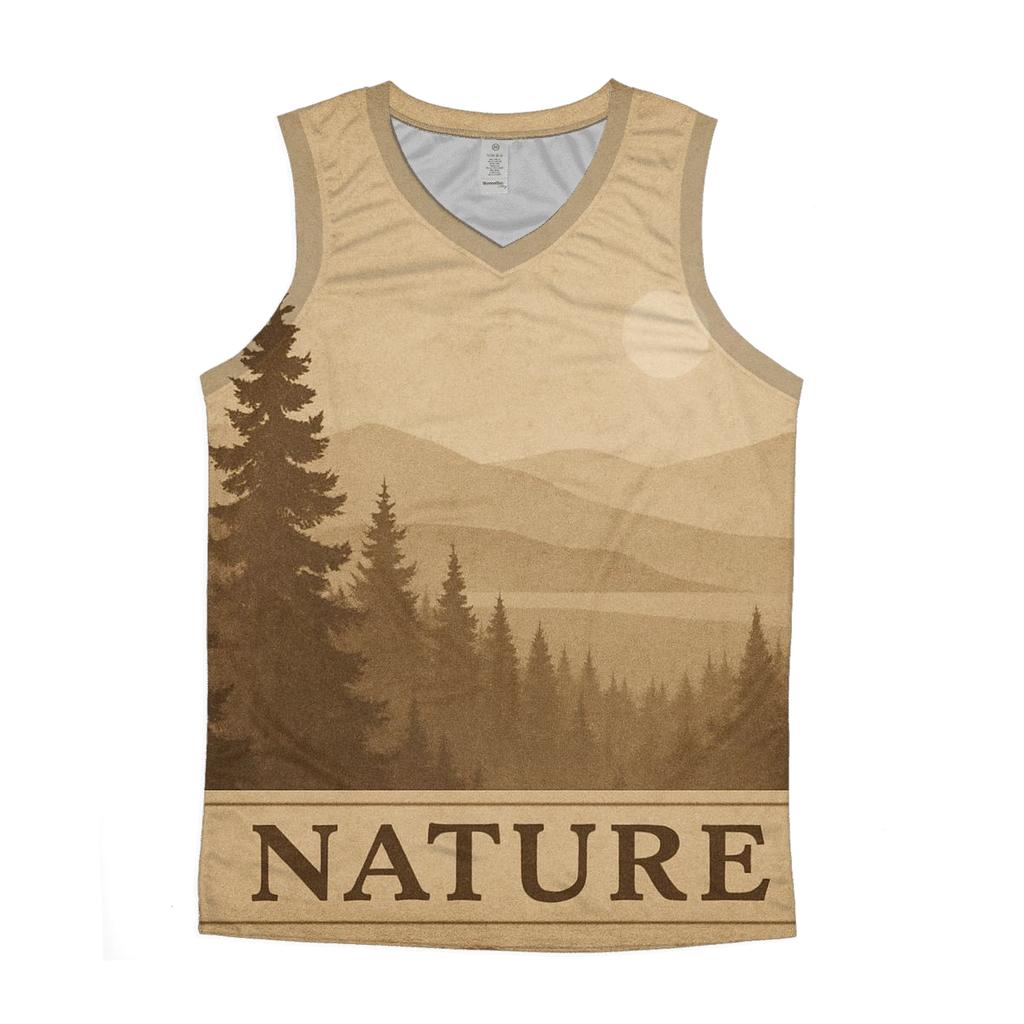Sepia Forest Landscape sports performance tank tops