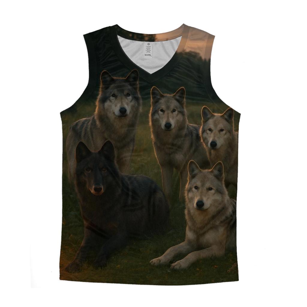 Cultural Steward Wolf Pack Portrait casual summer tank tops