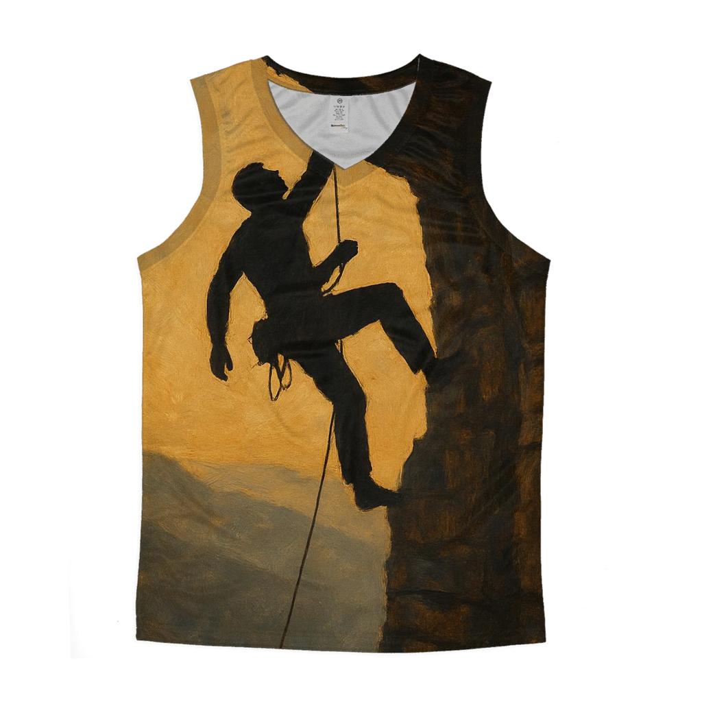 Rock Climb Silhouette Ascent custom tank tops