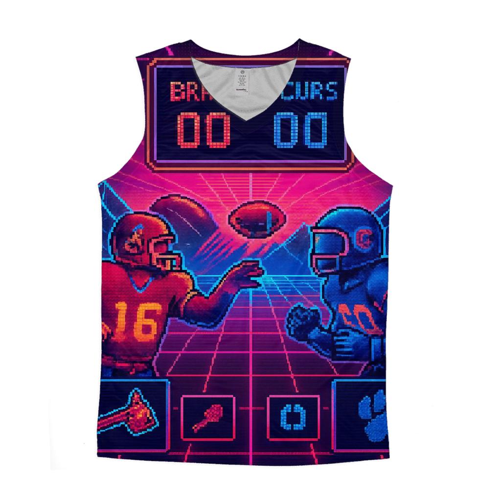 Retro Neon Playbook Duel sports performance tank tops