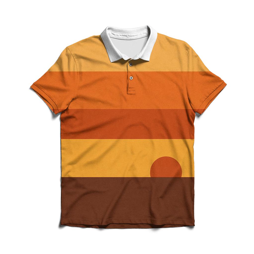 Amber Horizon Stripes classic pique polos