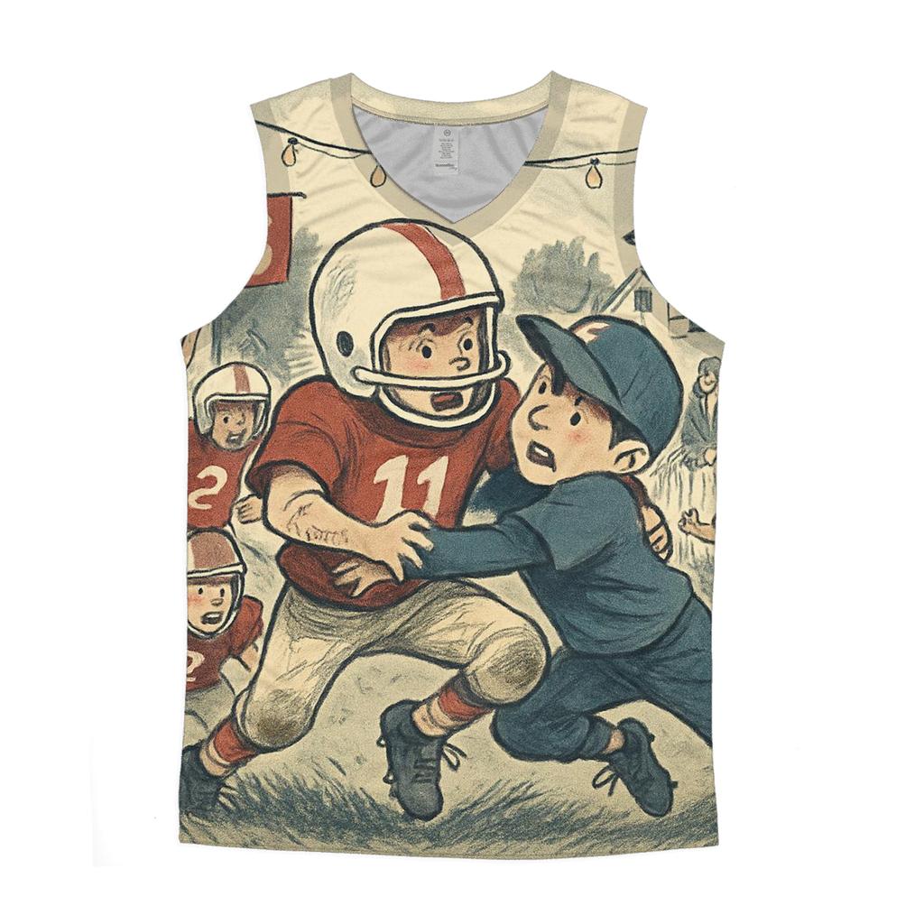 Suburban Backyard Battle cotton sleeveless tops
