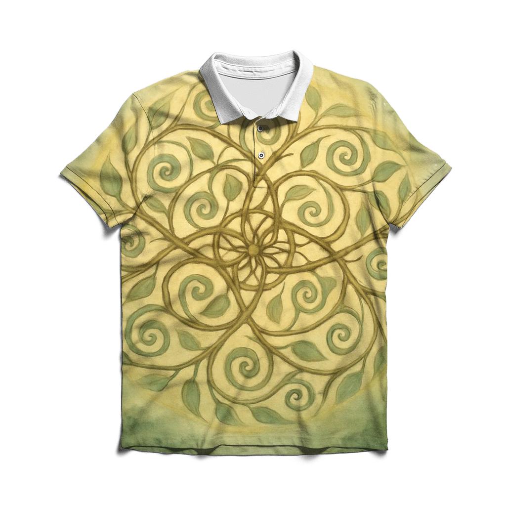 Luminous Mandala Grove custom polo shirts