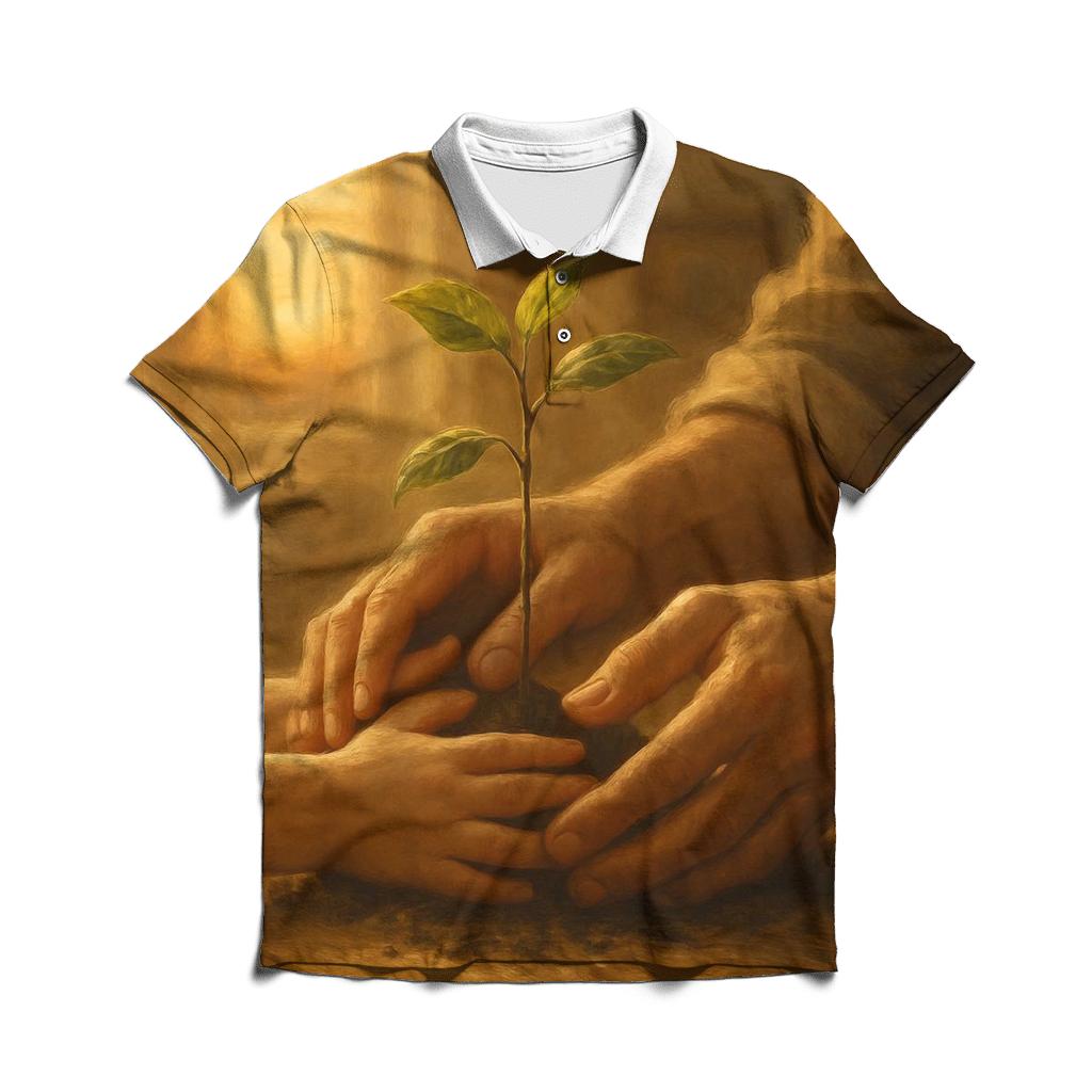 Hands That Build Tomorrow branded logo polo shirts