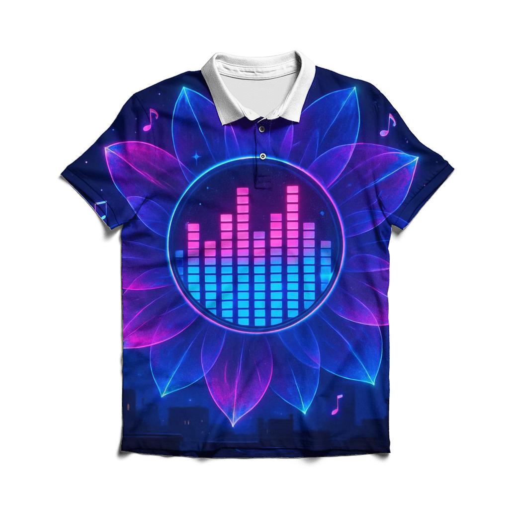 Neon Equalizer Bloom personalized polo shirts