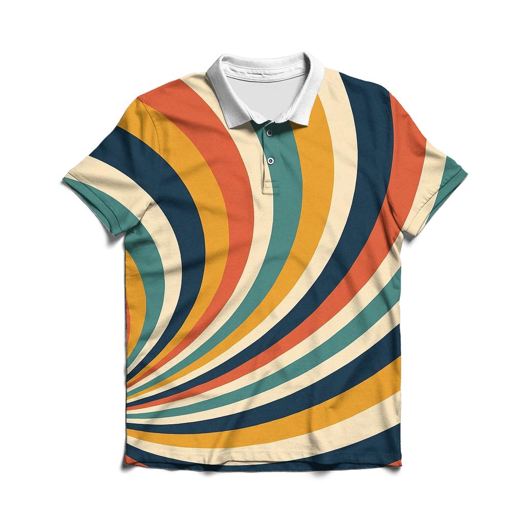 Groove Wave Rainbow premium cotton polo shirts