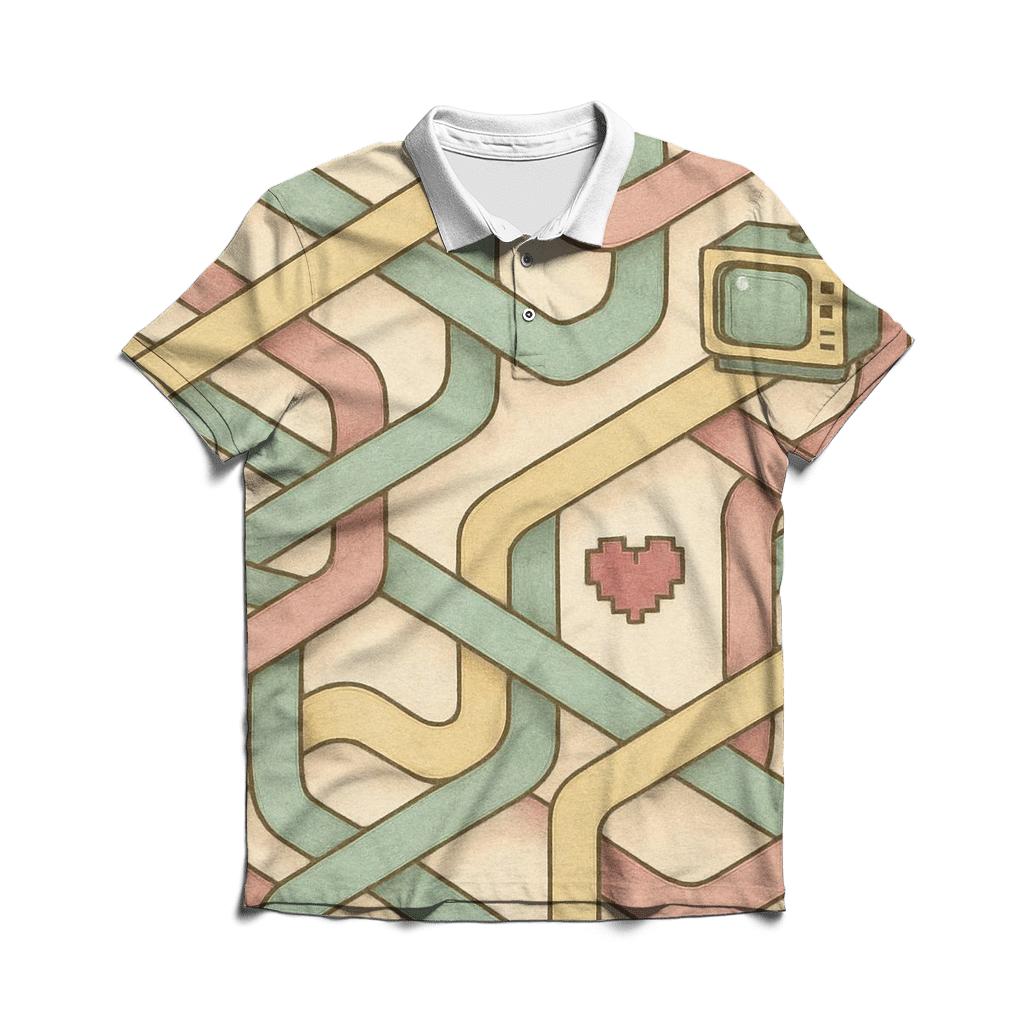 Cassette Ribbon Labyrinth branded logo polo shirts