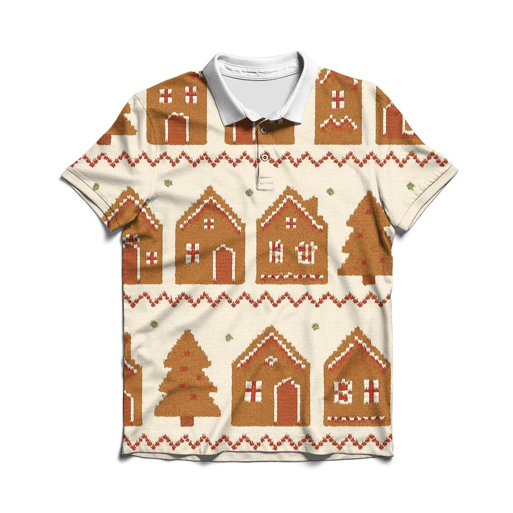 Gingerbread Village Parade Design personalized polo shirts