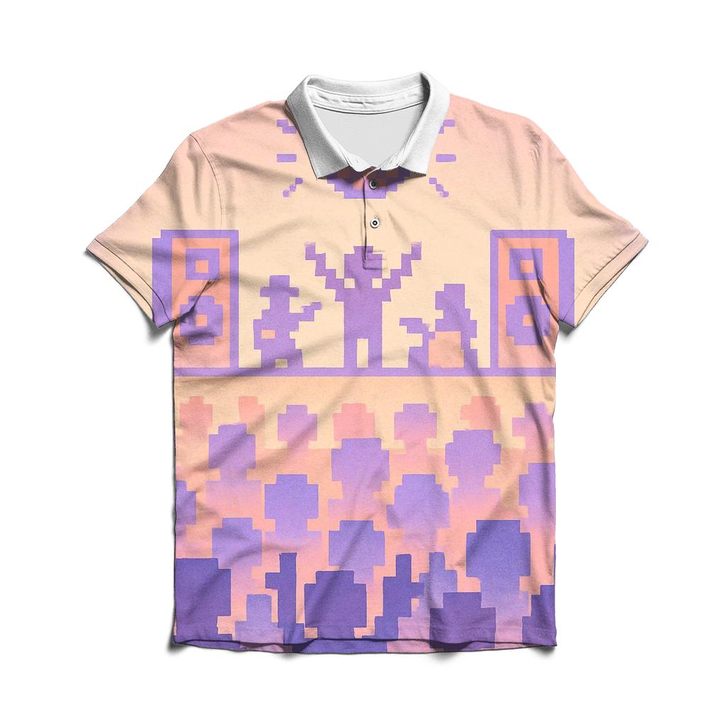 Pixel Concert Crowd classic pique polos
