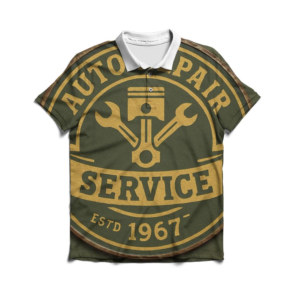 Antique Garage Emblem personalized polo shirts