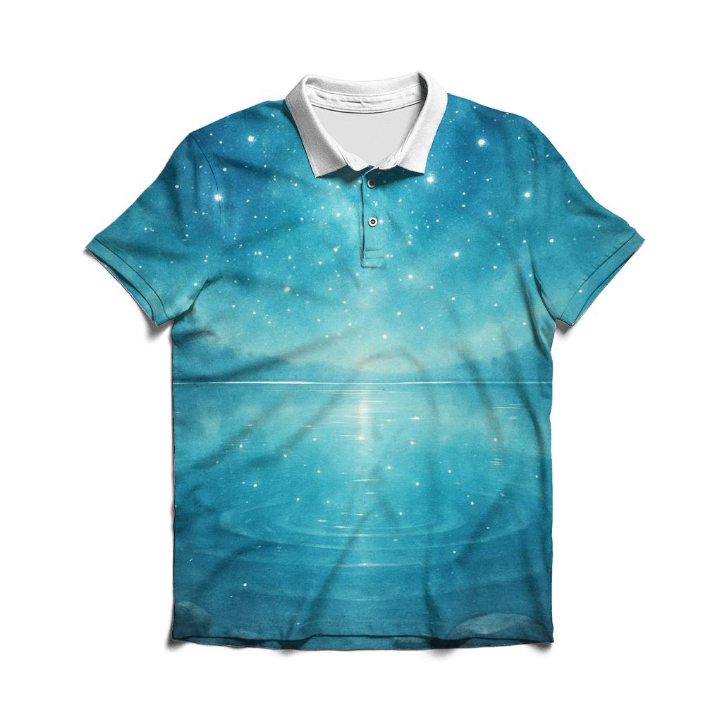 Celestial Reflection Pool custom polo shirts